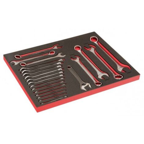 BAHCO - Module mousse Fit&Go 3/3 marquage laser, clés mixtes et clés à molette - 21 Pcs