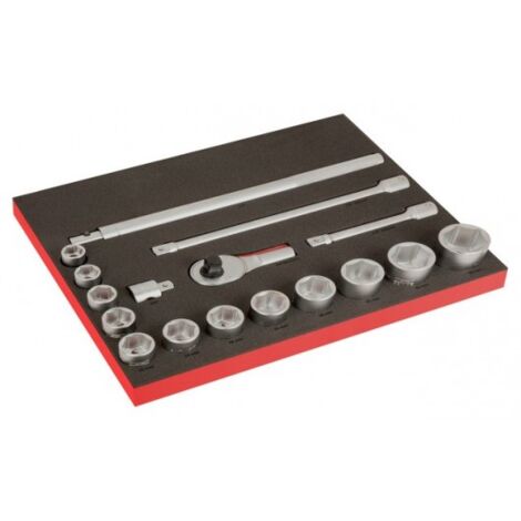 BAHCO - Module mousse Fit&Go 3/3 marquage laser, douilles 3/4" - 17 Pcs