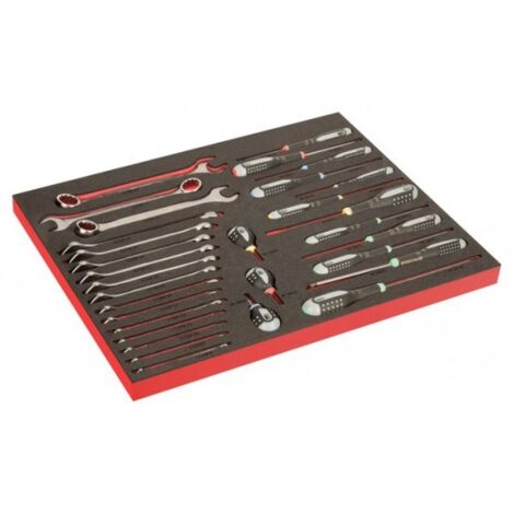 BAHCO - Module mousse Fit&Go 3/3 marquage laser, tournevis ERGO™ & clés mixtes - 31 Pcs