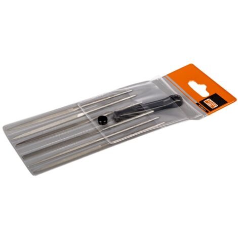 Bahco Nadelfeilensatz, Doppelschlichthieb, ohne Heft 140 mm - 6-tlg., Hieb 4