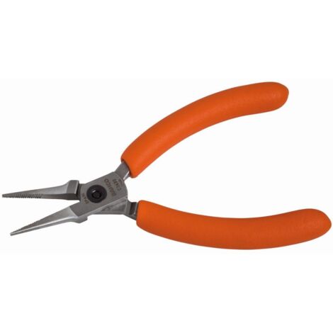 Bahco Pince à bec demi-rond compacte avec poignées en PVC orange, 130 mm - C3630