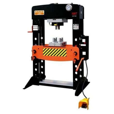 Bahco – Presse hydraulique 100T – Force de pression 100 000 kg – Système hydropneumatique à double vitesse – Piston chromé 300 mm - BH7100A