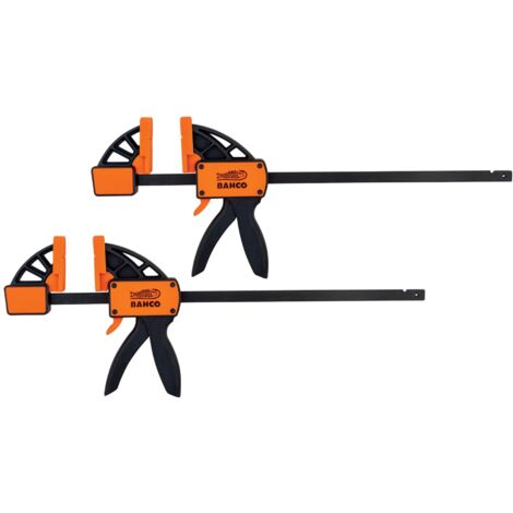 Bahco QC-300A-2P One-Hand Clamp Set (2 Pieces), Max Opening 300 mm, Total Length 475 mm