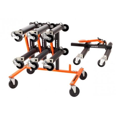 Bahco – Rack de rangement pour chariot de déplacement – Capacité 135 kg – Stockage jusqu'à 4 tas automobiles – Roues multi-directionnelles avec frein