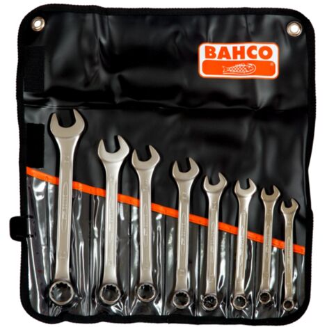 Bahco Satz Ring-Maulschlüssel, Zoll - 8 -tlg., in Kunststofftasche, 3/8-7/8