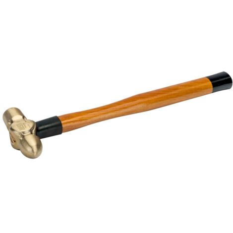 Bahco Schlosserhammer mit Kugelpinne, Aluminiumbronze-Kopf und Holzgriff, funkenfrei, 450 g