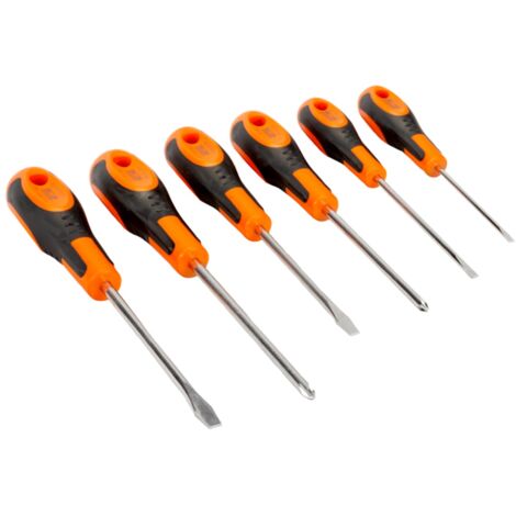 Bahco Schraubendreher-Satz für Schlitz- und Phillips-Schrauben mit Gummigriff 5,5 - 6,5 mm/3 - 4 mm/PH1-PH2 - 6-tlg.