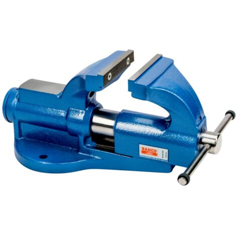 Bahco Schraubstock mit rundem Schlitten und austauschbaren Backen, für hohe Beanspruchungen, kompatibel mit Drehsockel 125 mm