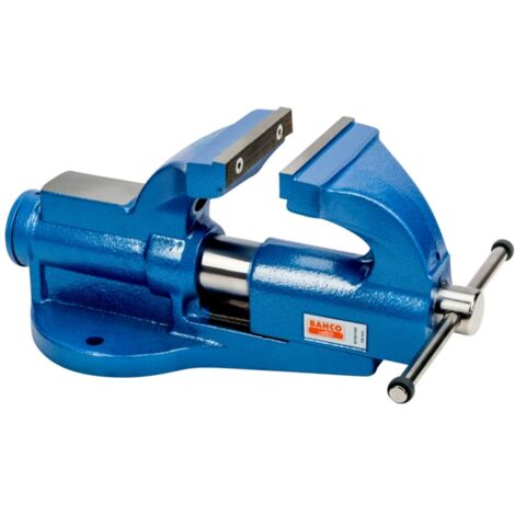 Bahco Schraubstock mit rundem Schlitten und austauschbaren Backen, für hohe Beanspruchungen, kompatibel mit Drehsockel 150 mm