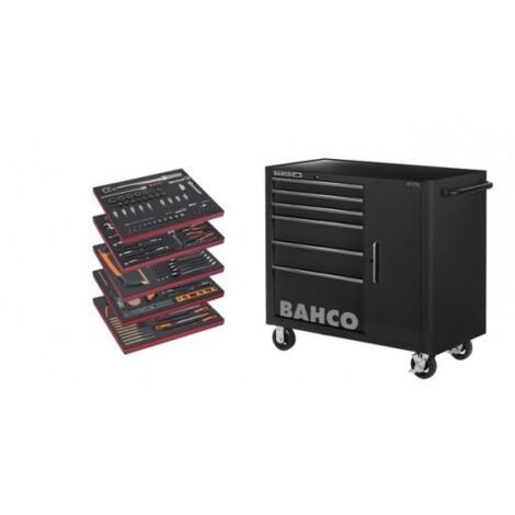 BAHCO - Servante d'atelier complète 187 outils pour la maintenance générale
