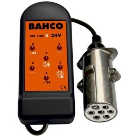 BAHCO - Testeur de prise de courant 7 pôles 24 V (24S). Câble 4 m