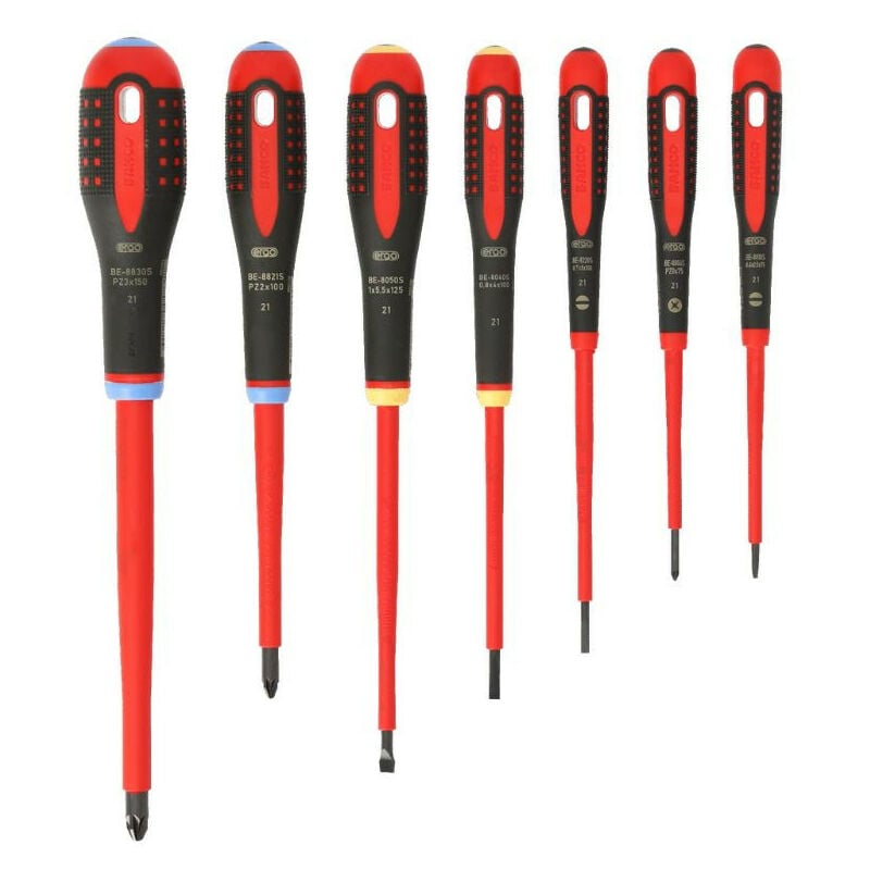 Jeu de tournevis isolés avec manche tri-matière (7 pcs) Bahco BE-9888S