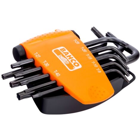 Bahco Winkelschraubendreher-Satz für TORX Plus-Schrauben, lange Ausführung, phosphatiert, T9 bis T40 - 8-tlg.