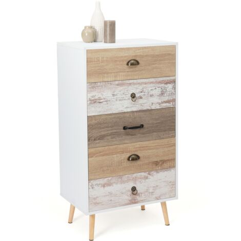 BAHIA Cassettone a 5 cassetti da 60 cm Scandinavo