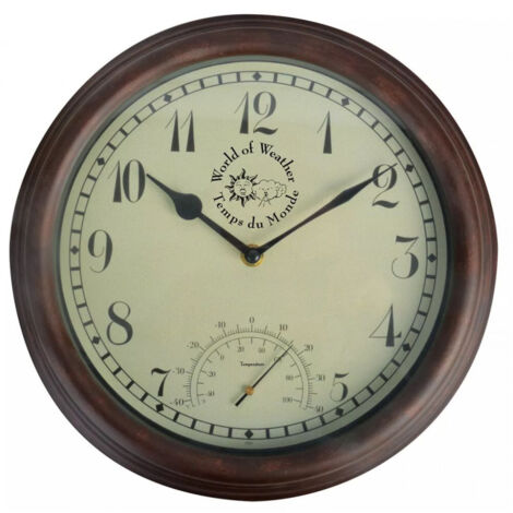 Bahnhofsuhr mit Thermometer 30,5 cm TF007 Esschert Design