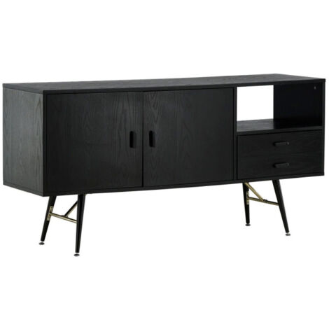 Bahut 2 Portes & 2 Tiroirs "Gold" 160cm Noir