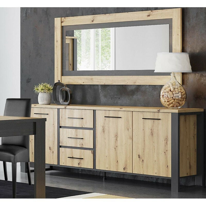 Bahut 3 portes 3 tiroirs Eden