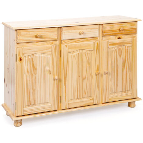 Bahut 3 Portes Pin Massif "Abaco" 130cm Naturel