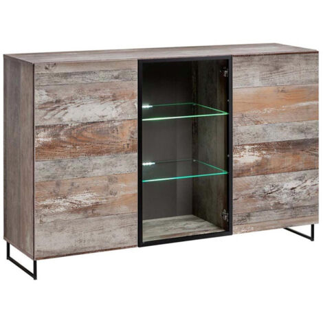 Bahut Design 2 Portes "Plank" 150cm Naturel