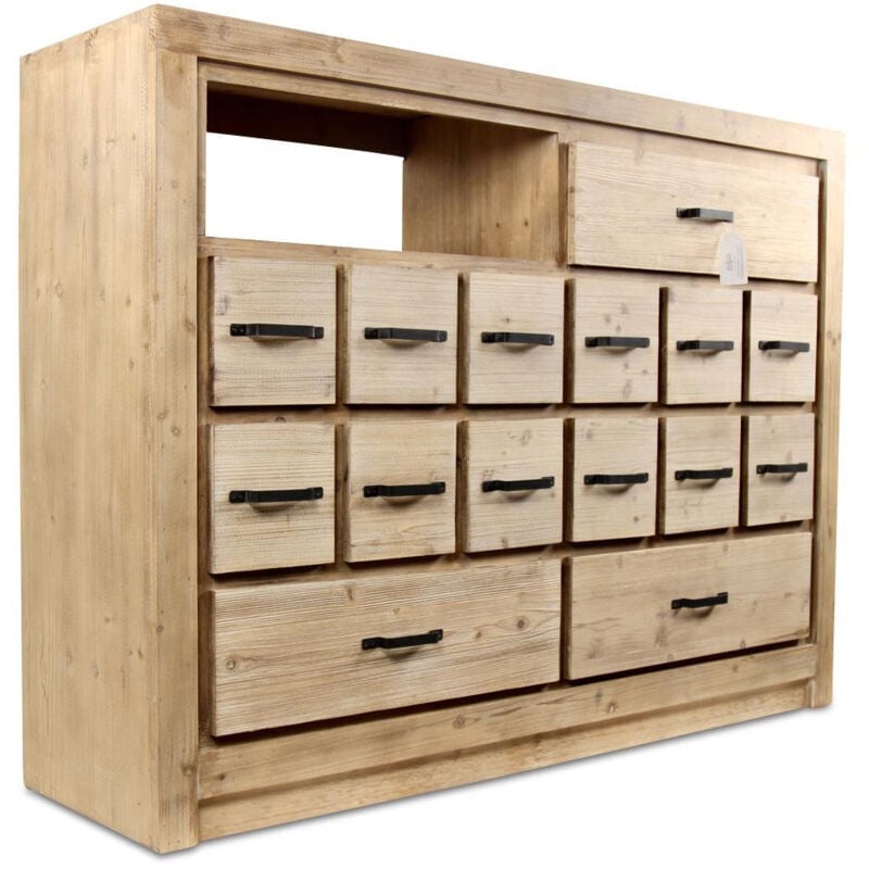Bahut grainetier 15 tiroirs naturel - Bois - Naturel - Décoration d'Autrefois