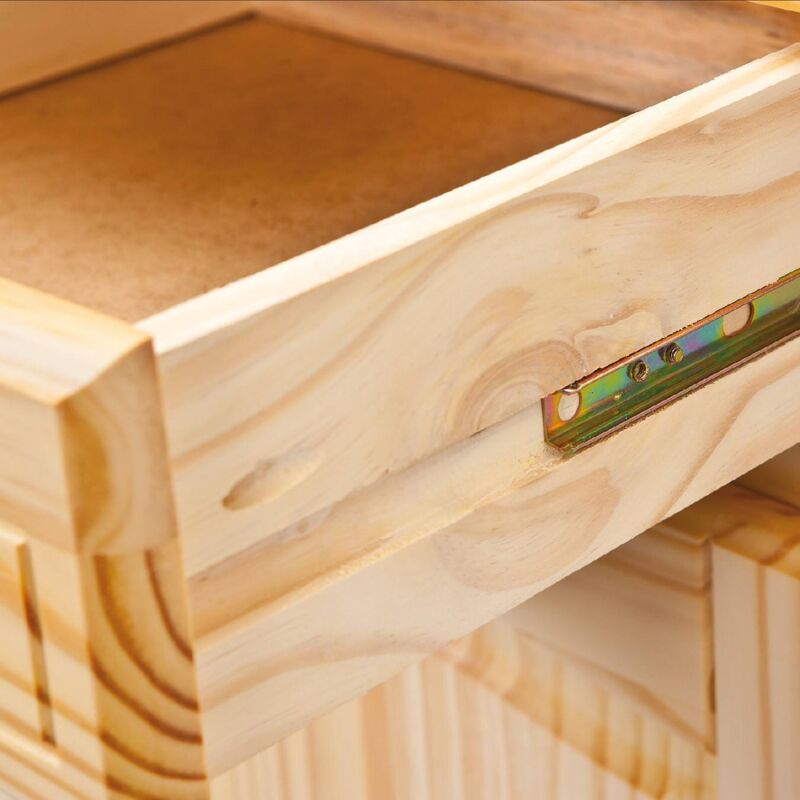 Buffet avec deux portes et deux tiroirs, couleur chêne clair, 88 x 198 x 32 cm