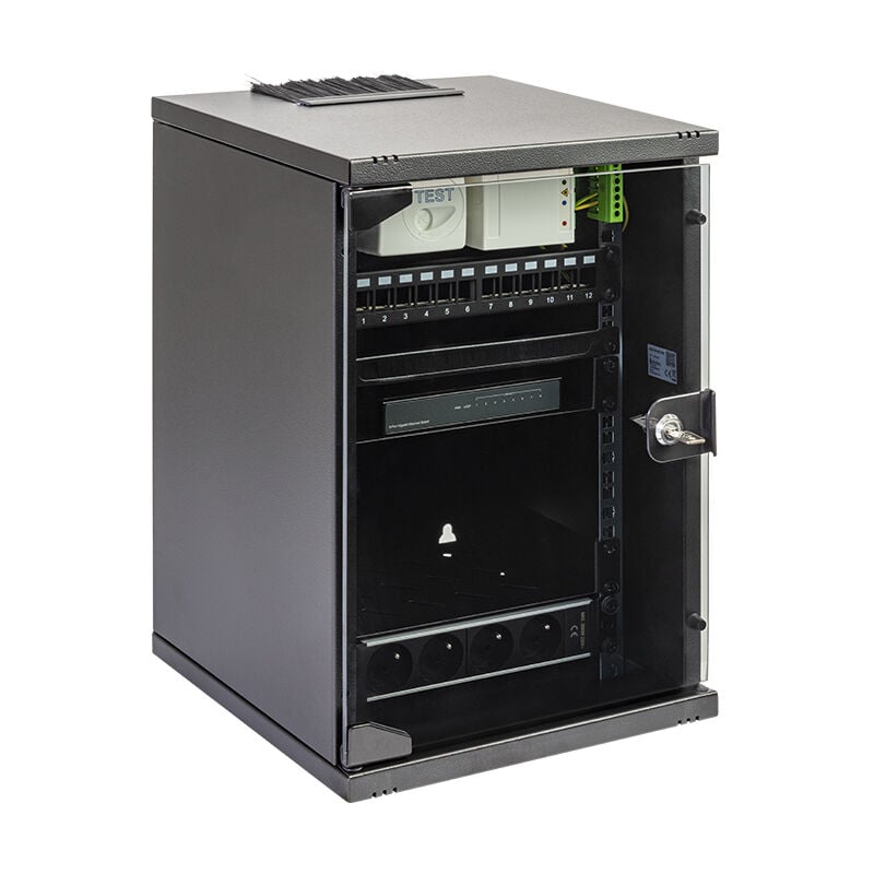 Baie de Brassage 10 avec 12 RJ45 Cat6 et Switch 8 Ports Gigabit - Solution Réseau Complète pour Petits Locaux' Batilec