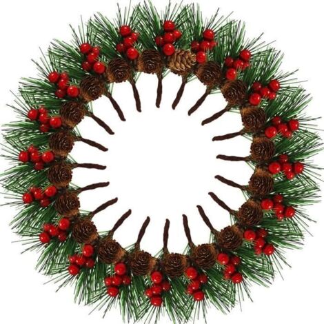 Baies de Noël artificielles, décoration de baies rouges pour table de fête et jardin, 20 pièces.