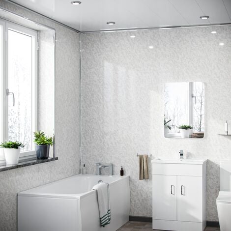 Baiga PVC Panel White Pearlscent - 2400mm x 1000mm x 10mm