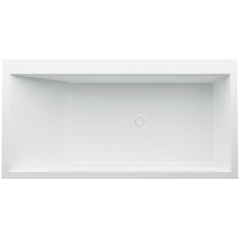 Baignoire à encastrer KARTELL 1700 x 860 mm, angle à droite avec éclairage LED dans le trop-plein blanc LAUFEN