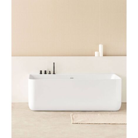Baignoire acrylique murale Blanc brillant - Trento Muro