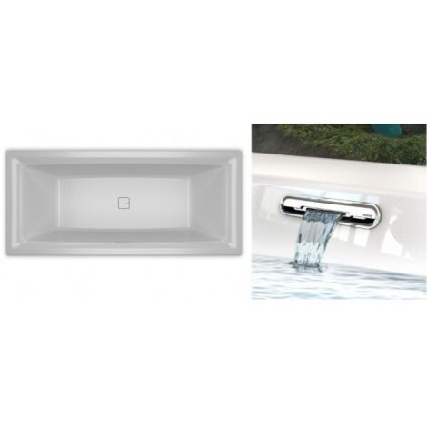 Baignoire acrylique RIHO FALL STILL SQUARE 170x75 cm avec cascade-Blanc-Blanc-75 --