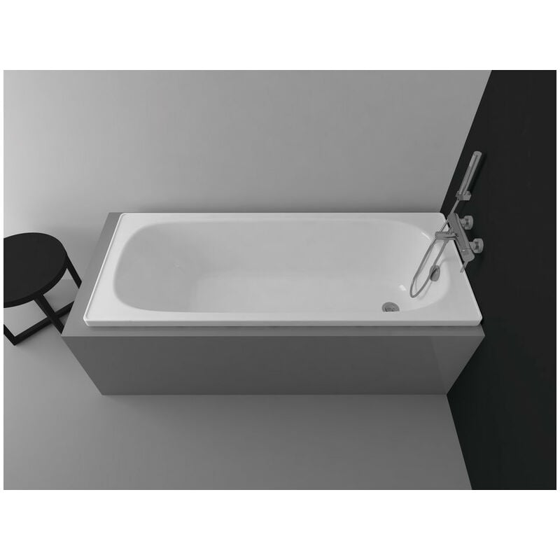 Azura Home Design - Baignoire alverana en acier émaillé 120/130/140/150/160/170x70 cm - 120cm - Avec