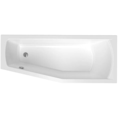 Siko – Baignoire asymétrique 160x70 cm AN1600PPLUS – Acrylique blanc – Pour espaces restreints – Sans pieds – Capacité 140 litres