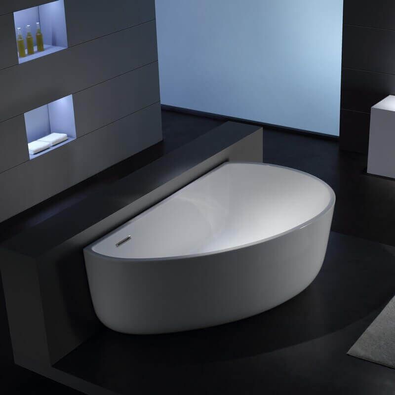 Baignoire Asymétrique Acrylique Blanc - 170x100 cm - Palerme