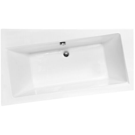 Baignoire asymétrique Gauche - INFINITY - 160 x 100 - avec Tablier - Repose Tête OFFERT