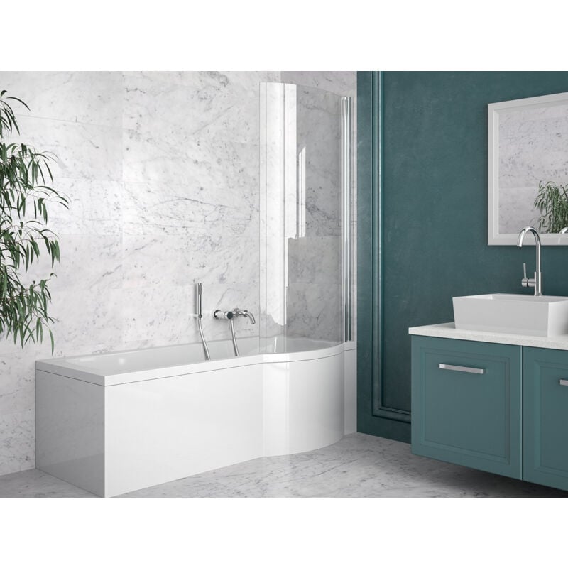 Azura Home Design - Baignoire inspiro 150/160/170 cm x 70 cm pare baignoire - Droit - 160cm