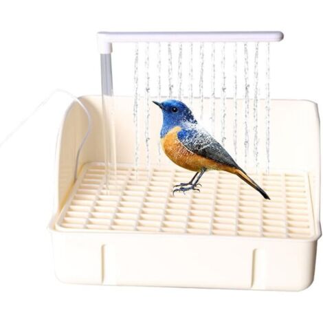 Baignoire Automatique pour Oiseaux, Douche pour Oiseaux avec Plusieurs robinets, Baignoire électrique USB pour Grand Oiseau pour calopsitte, Oiseau, Gris Africain