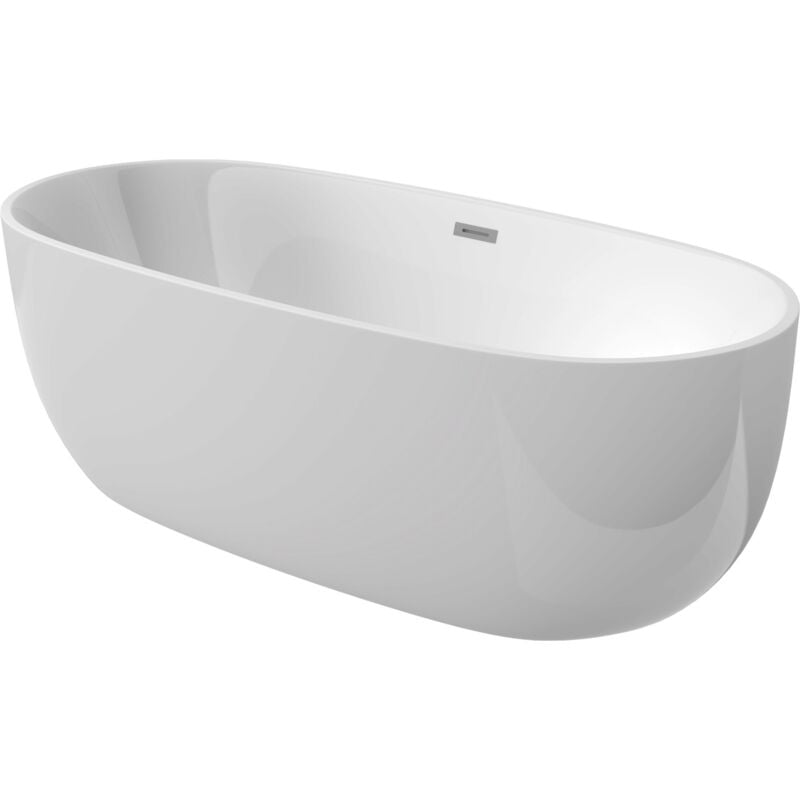 Deante - Baignoire autoportante en acrylique modèle ovale 150 cm blanc brillant ekomat alpina KDU015W blanc