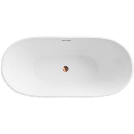 Baignoire Autoportante Rea Atena 170 White Capuchon cuivre brossé
