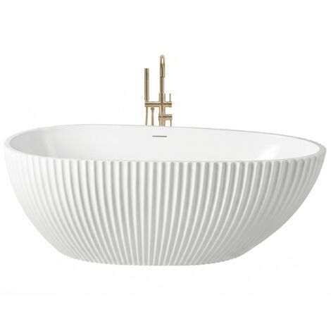 Baignoire Autoportante Rea Carmen 170 White Capuchon cuivre brossé