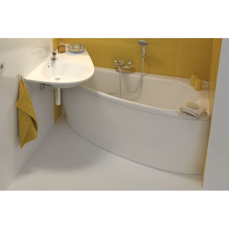 Banyo - Baignoire Avocado Tablier: Avec tablier - Sens Baignoire: Droite - Dimensions baignoire d'angle et asymètrique: 150 x 75 cm