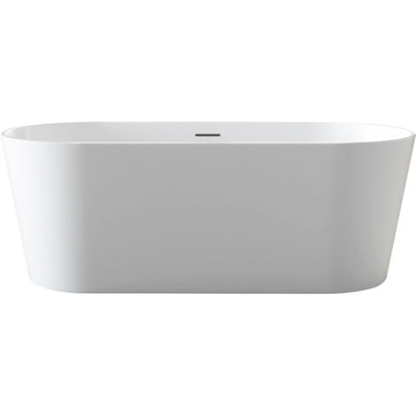 Baignoire - Baignoire autoportante - 150x75x57,5 cm - Blanc brillant - Élégante et compacte - avec système clic-clac