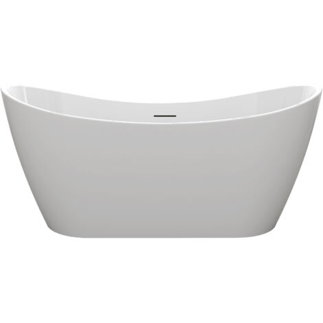 Baignoire – Baignoire autoportante Smile - 160x78x74 cm - Blanc brillant - Ergonomique et durable