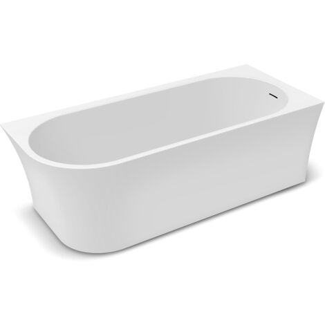 Baignoire - Baignoire d’angle EMMA - 1700 x 750 mm - Blanc brillant - Spacieuse - Facile d’entretien - Moderne - Avec vidage clic-clac noir - Côté droit