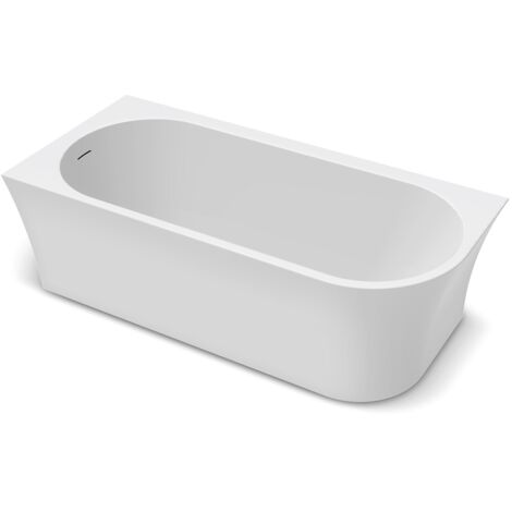 Baignoire - Baignoire d'angle Emma - 170x75 cm - Blanc brillant - Gain de place - avec siphon et clic-clac - Liens