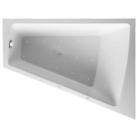 Baignoire bain à remous Duravit PAIOVA 235 l 170x130 blanc 1 dossier incliné droite Air-Syst