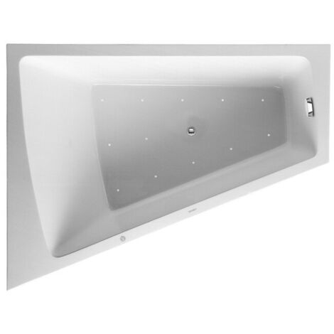 Baignoire bain à remous Duravit PAIOVA 235 l 170x130 blanc 1 dossier incliné gauche Air-Syst