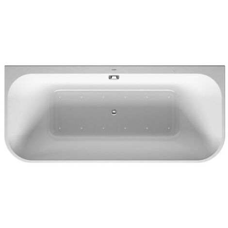 Baignoire Bain à remous rectangulaire HAPPY D.2 VW 180 l 180x80 blanc, 2 dossiers Combi-Syst E