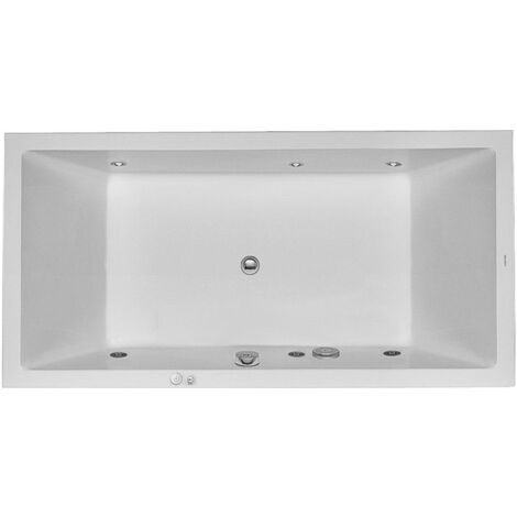 Baignoire Bain à remous rectangulaire STARCK 252 l 180x90 blanc, 2 dossiers Jet-Syst