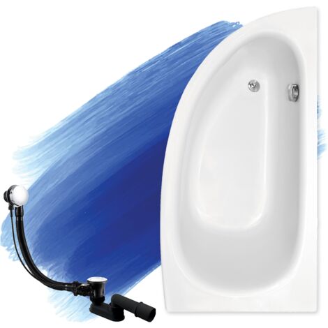 Baignoire Bain d'angle 150x70 Droite, Siphon de bain et pieds (support) - Set 3en1 - Fabriqué en UE - BADLAND MILENA